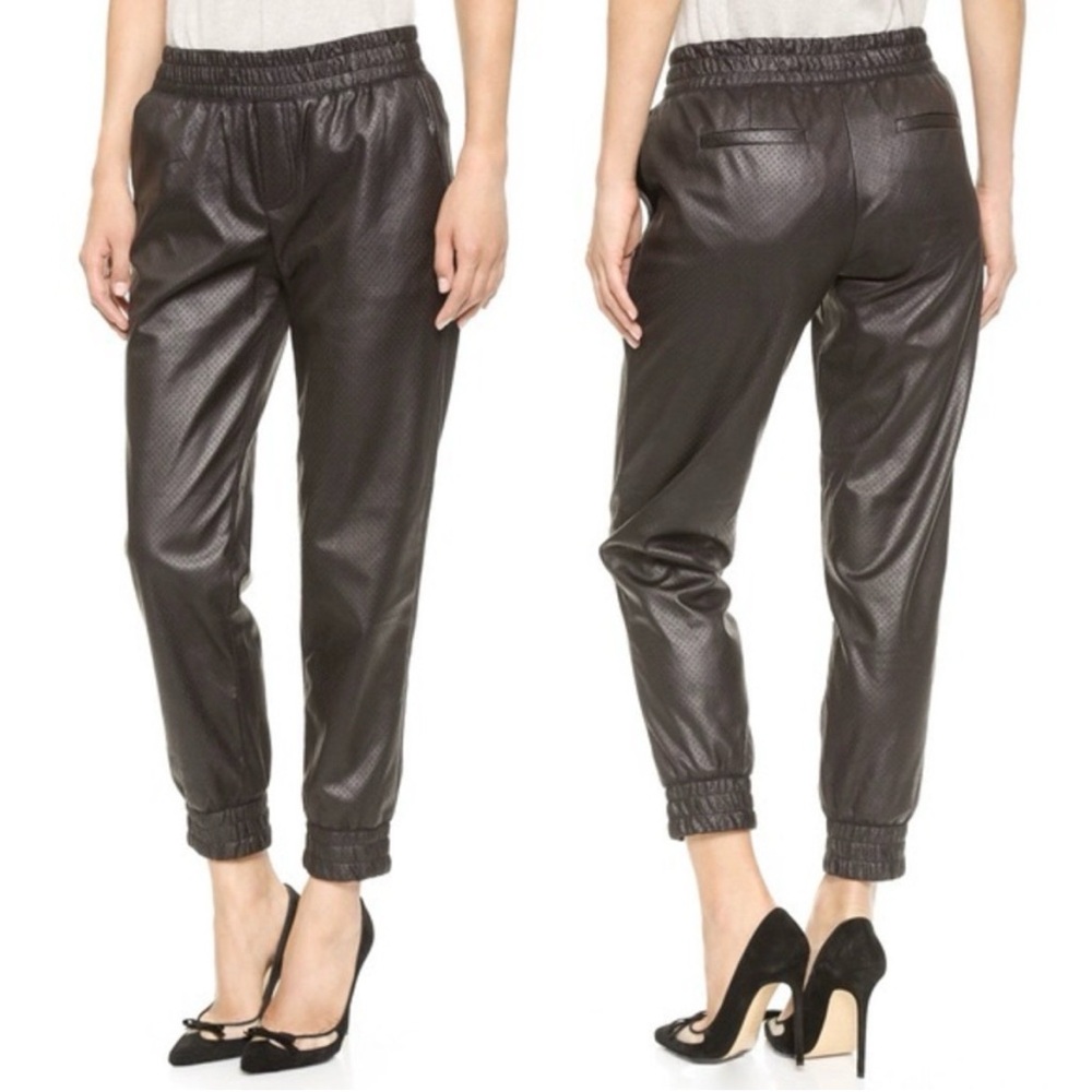 CLUB MONACO Perforated Faux Leather Pants